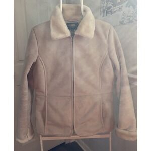 B.MOSS Faux Suede Jacket W/ Faux Fur Lining Y2K Western Chic Boho Luxe Sz Small